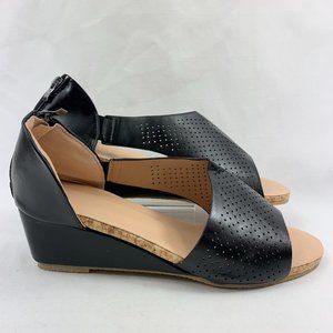 PAOTMBU Women's Perforated Cutout Wedge Sandals